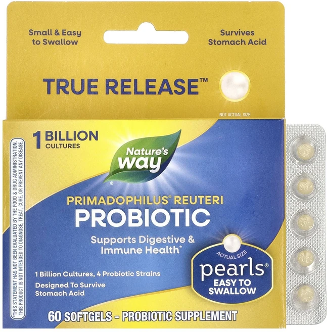 몸관리하세요 겨울입니다 Nature's Way Primadophilus® Reuteri 프로바이오틱 10억CFU 소프트젤 60정 특별관리진행, NaturesWayPrimadophilusReuteri, 1개 - 쿠팡