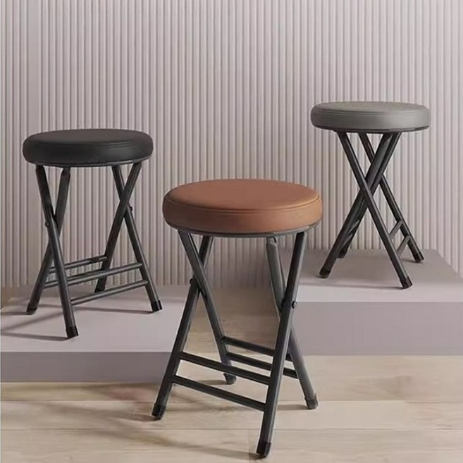 제이제이12 심플 간이 보조 행사 접이식 등받이 쿠션 의자 2종 접이식 행사의자 간이의자 보조의자 철재접이식 의자, 쿠션의자  브라운(블랙), 쿠션의자 브라운(블랙), 1개