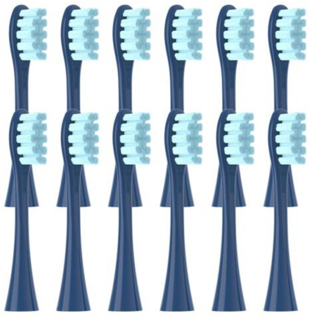 저스트인 오클린 플로우/X/ X 프로/F1/원/에어 2 음파 전동 칫솔 블루 그린 소프트 모 노즐 교체용 브러시 헤드, 4) 12pcs Blue, 4) 12pcs Blue × 12개, 1개