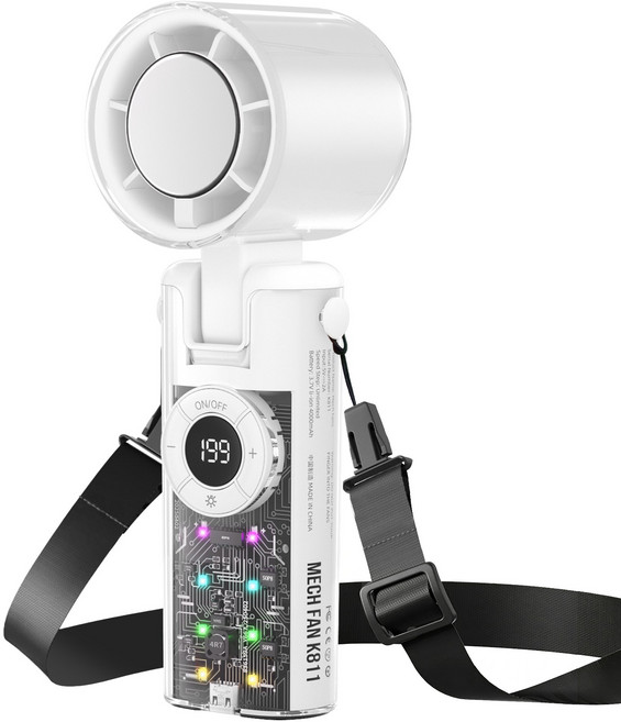 KOSKOZ 터보 미니 충전식 핸디선풍기 급속 냉각 탁상용 겸용 4000mAh, White, K811