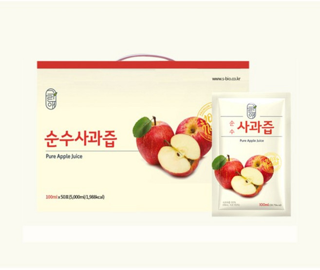 사과즙 당도높은 사과주스 물한방울 안들어간 착즙 100% 100ml, 50개
