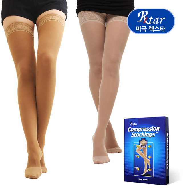 도고 렉스타 8 허벅지형 발막힘 얇은재질 압박스타킹 의료용 압박밴드 수면 혈액순환 정맥 외출용압박스타킹, 1개