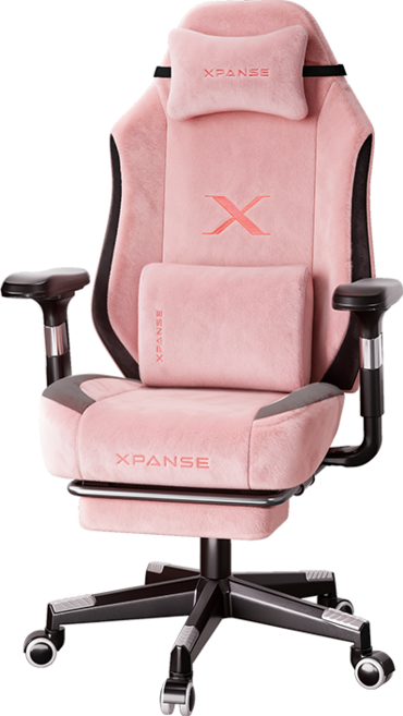 Xpense 德國品牌 豪華天鵝絨電競椅 舒適親膚, X34-緋紅女王
