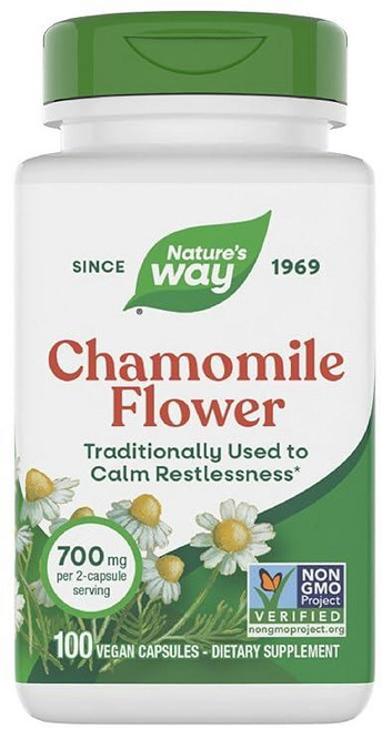 Nature's Way 카모마일 플라워 - 2캡슐 당 700mg - 전통적인 진정 보조제* - 허브 보충제 - GMO 프리 프로젝트 인증 및 글루텐 프리 - 비건 캡슐 100개