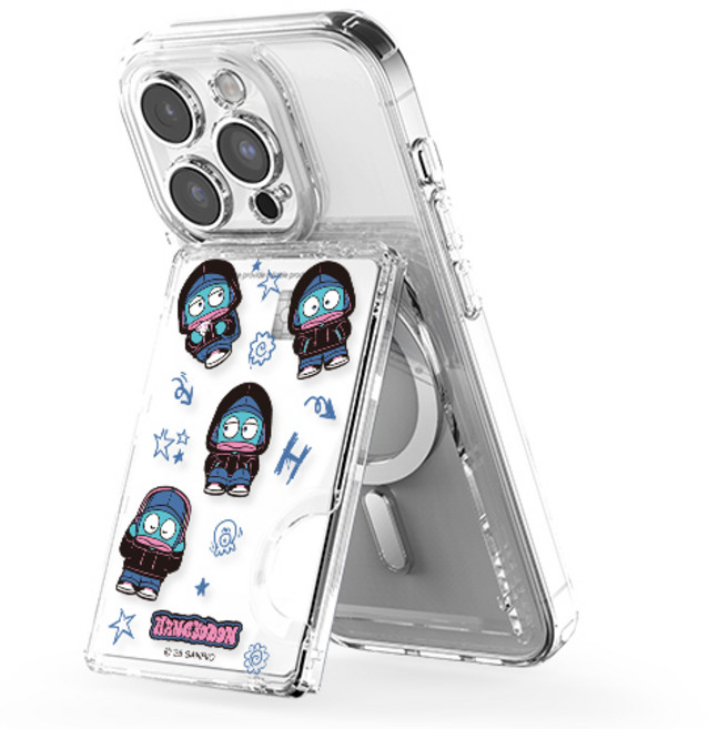 산리오 히팝 투명 마그네틱 멀티 스탠드 카드지갑(맥세이프 호환), 1개, 히팝_한교동