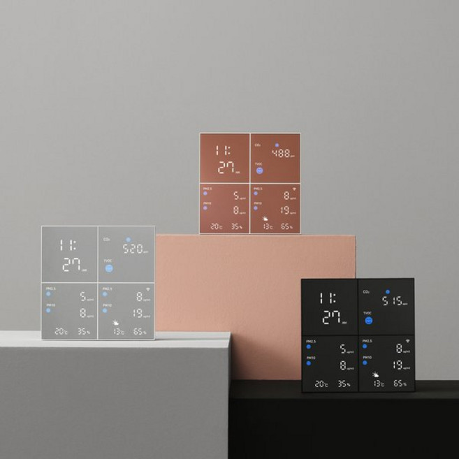 프리미엄 공기질 미세먼지 측정기 에이오 스퀘어 프로, 로즈골드 에디션, 1개