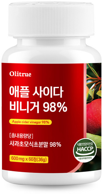 애플 사이다 비니거 사과초모식초 98%, 1개, 60정