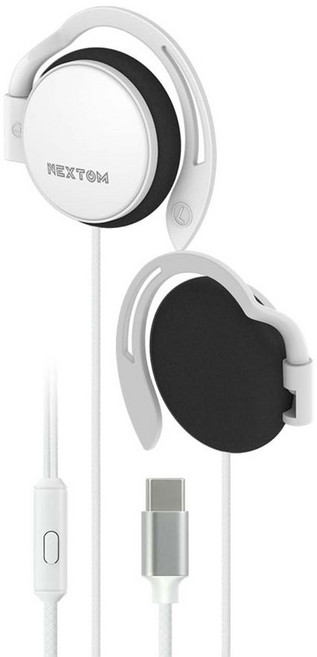 넥스톰 C타입 귀걸이형 유선 이어폰, NXT-300C, Pure White