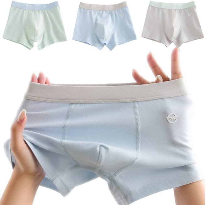루루미루 KC인증 60수 신축성 좋은 순면 남아 사각팬티 3종세트 무지 초등학생 속옷