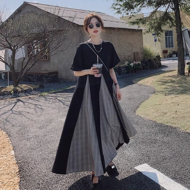 싱싱덴덩 빅 사이즈 여성복 여름 패션 바캉스 스커트 루즈핏 빅스커트 라운드