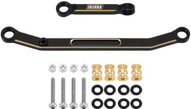 INJORA 헤비 블랙 코팅 황동 카운터 스티어링 너클 휠 헥스 1/24 RC 크롤러 자동차 축 SCX24 업그레이드 부품, Steering Links