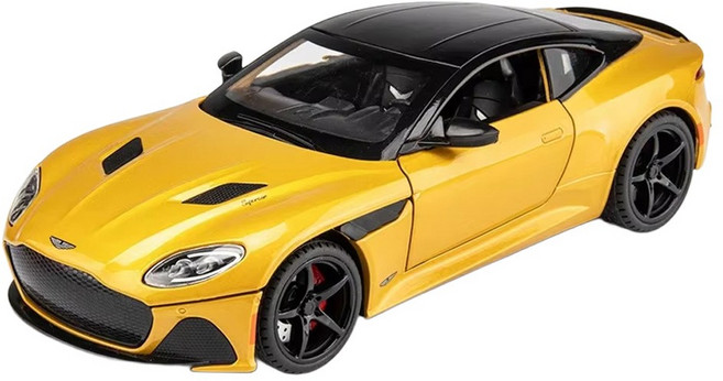 다이캐스트 1:22 애스턴 마틴 DBS 2세대 슈퍼카 럭셔리 합금 풀백 자동차 모형, 1개, 03_골드