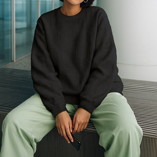 데일로엔 여성 루즈핏 레터링 긴팔 맨투맨 티셔츠