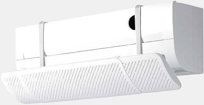 리빙메이커 벽걸이 에어컨 무타공 걸이형 길이조절 윈드바이저 화이트 58.5 x 17 cm, 1개