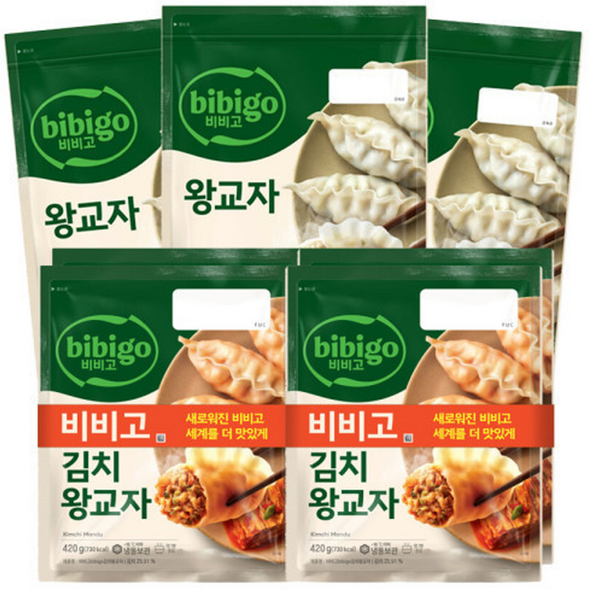 CJ비비고 왕교자 1.05kg x3봉 + 김치왕교자 420g x4봉, 7개