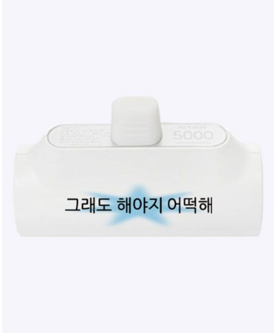 다다익싼 도킹형 보조배터리 LED 블루 C타입 5000mAh, 8핀