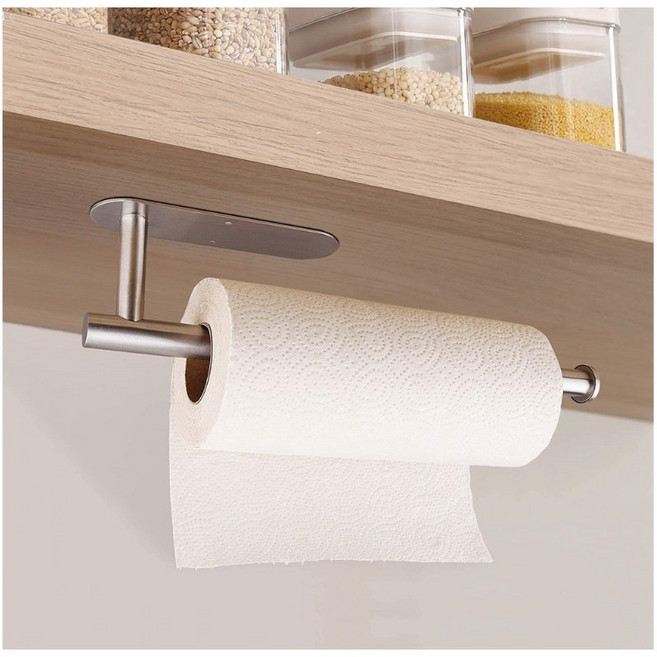 DAIN 키친타올 다용도 걸이-스텐레스 무타공 실버&블랙, 1개, 검정