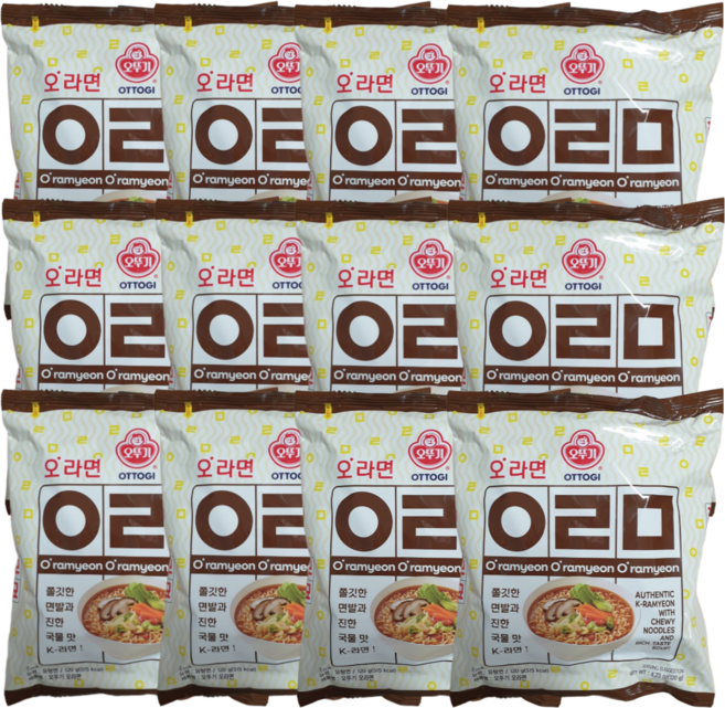 오뚜기 오라면 NEW 쫄깃면발 진한국물 K라면 120G 캠핑 라면, 12개