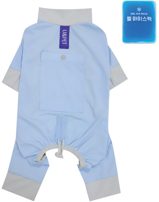 유앤펫 강아지 여름 버그가드 쿨링 올인원(수컷용)중형견 대형견, 1개, 블루(수컷용)