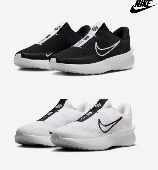 나이키정품 남성 청소년 발편한 슬립온 끈 없는 운동화 블랙 화이트