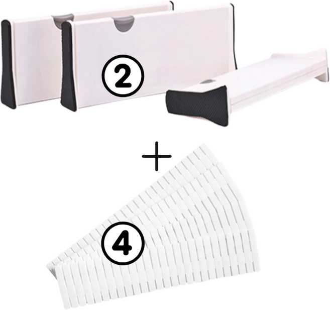 디빌로 서랍칸막이 길이조절 잘라쓰는 정리 서랍 분리, 1세트, 화이트