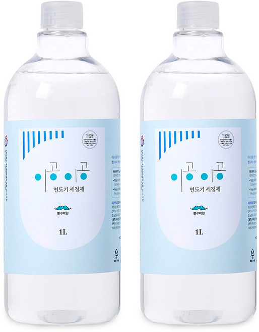 이공이공 면도기 세정액 1L + 1L 묶음 면도날 세척 관리용품, 블루마린, + 블루마린