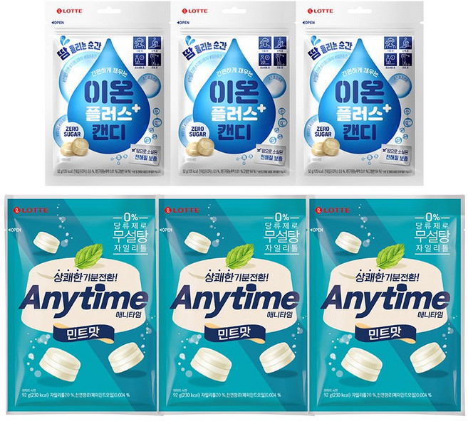 이온 플러스 캔디 + 애니타임, 1세트, 432g