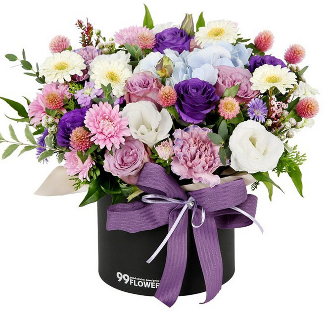 (오늘도착) 어버이날 꽃상자 플라워박스 부모님선물 퍼플 라벤더 장미 생화 어버이날선물 효도선물 당일꽃배달 [ST-B492]