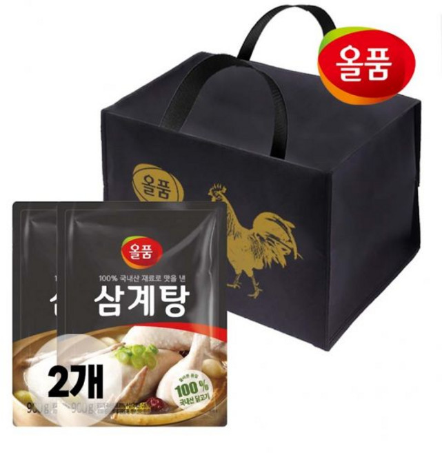 냉동 올품삼계탕 900g 2봉 선물포장 올품 삼계탕 900g 395629, 삼계탕 900g x 2개