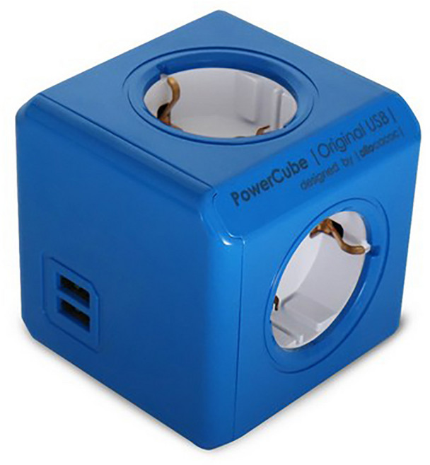 C1250BW파워큐브 멀티탭 2.0 오리지널 USB, 13cm, 블루, 1개