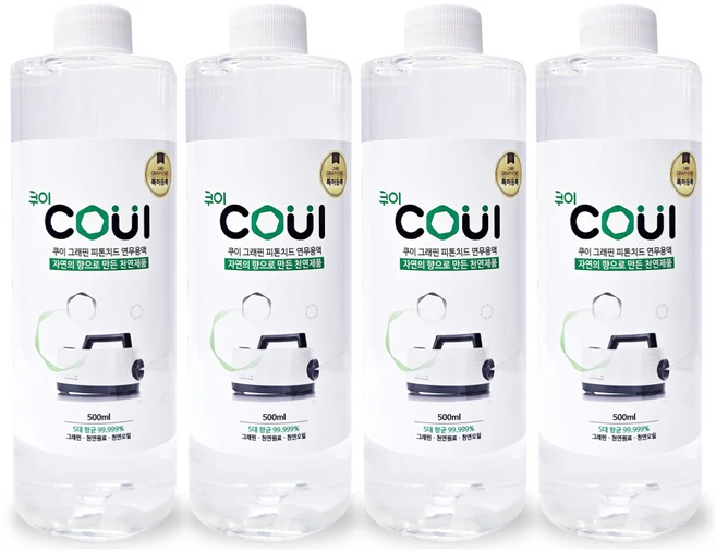 친환경 쿠이 피톤치드 편백오일 그래핀 연무 용액 탈취제 연무기 전용액, 4개, 500ml - 쿠팡