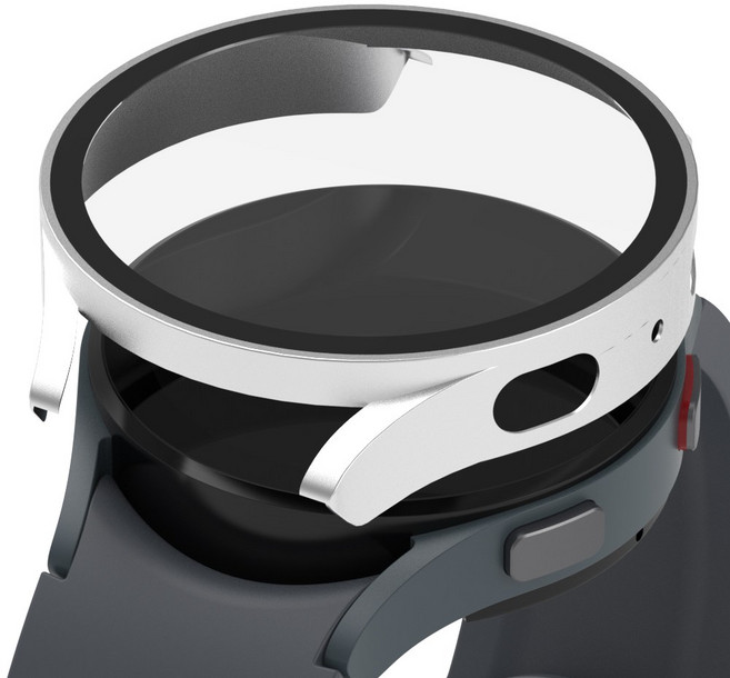 로랜텍 풀커버 강화유리 액정보호 케이스, 실버, 1개