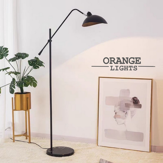 ORANGE LIGHTS 北歐現代簡約風落地燈, 烤漆黑色,飛利普12w 6000k 白光3900
