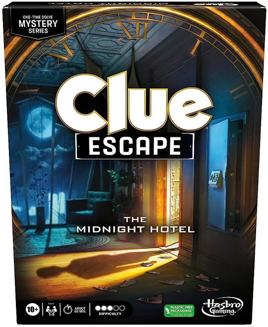 Clue Escape: 미드나잇 호텔 보드 게임 클루 방 탈출 게임 1시간 해결 미스터리 게임 만 10세 이상 1-6명의 플레이어 평균 90분