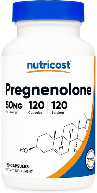 뉴트리코스트 프레그네놀론 50mg 캡슐 Nutricost Pregnenolone, 1개, 기본, 120정
