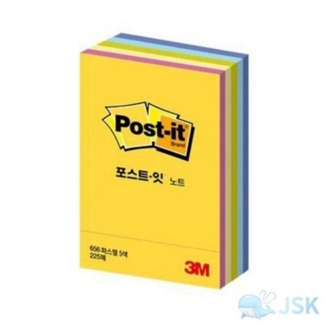 3M 포스트잇 큐브노트/파스텔 CT-32 51x76mm, 혼합색상, 5개, 45매