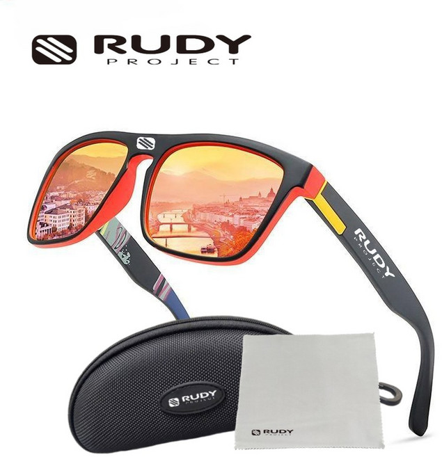 RUDY PROJECT 사이클링 스포츠 안경 방풍 도로 자전거 남성과 여성을위한 특수 보호 선글라스, red with box, 1개
