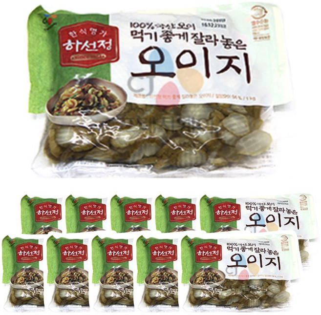 CJ제일제당 하선정 먹기좋게자른 오이지, 1kg, 10개