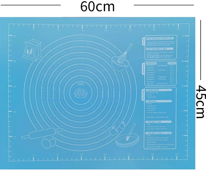 실리콘 베이킹 퍼지 패드 피스 간편한 청소 반죽 매트 페이스트리 미끄럼 방지 대형 않는 탭, 01 0, 03 60x45cm