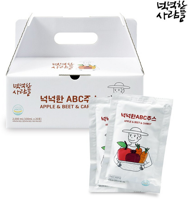 넉넉한사람들 국내산 ABC주스 100% 착즙주스, 20개, 100ml
