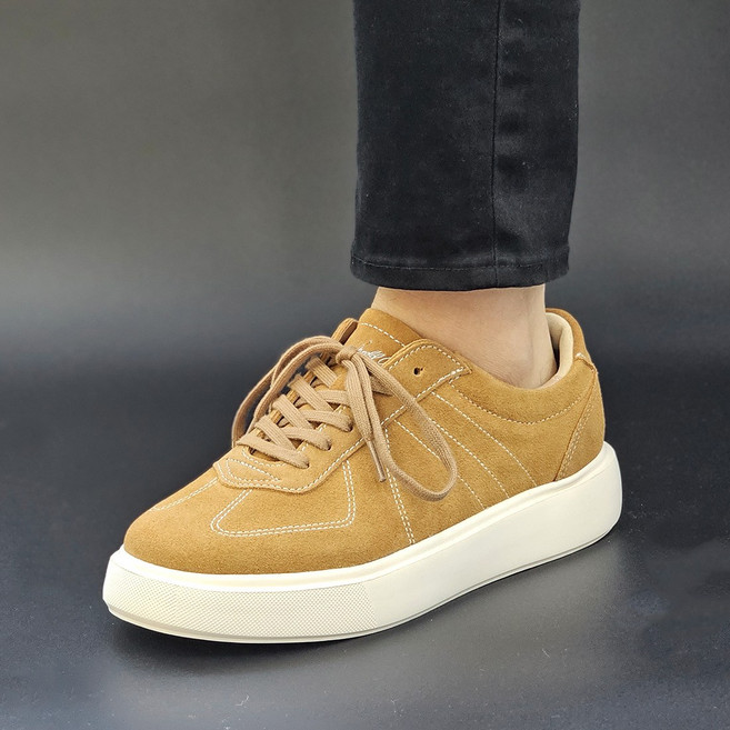 아놀드파마 국산 베이직 소가죽 스웨이드 로우 스니커즈 남자 발편한 쿠션 키높이 스티치 단화 캐주얼 패션 슈즈 데일리 신발