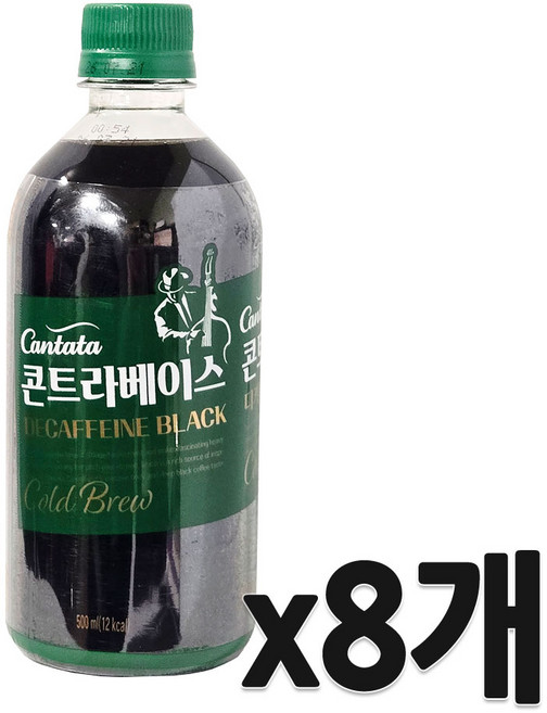 롯데 칸타타 콘트라베이스 디카페인 블랙, 500ml, 8개