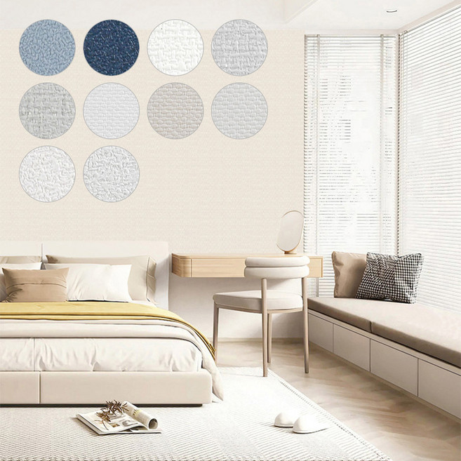 셀프도배 모던 친환경 실크벽지 붙이는 코스모스벽지 접착식 스티커 (폭)106cm x (길이)15.6m (다양한 사은품증정), 모던 25076-4 그레이