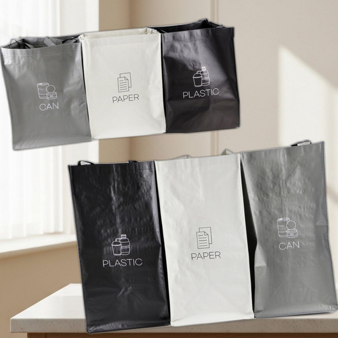 재활용 분리수거함 가정용 사무실용 타포린 대용량 접이식 쓰레기통 분리수거함 한스리빙분리수거함, 소