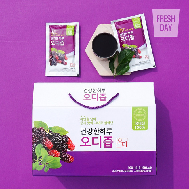 프레시데이 자연그대로 정읍 토종 오디즙, 100ml, 30개