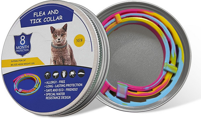 커채 애완동물 방충 목걸이 모기 진드기 퇴치 차단 필수템, 38cm 무지개 고양이, 1개