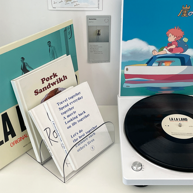 데미무드 2colors 2칸 북엔드 LP 선반 심플책꽂이, 화이트