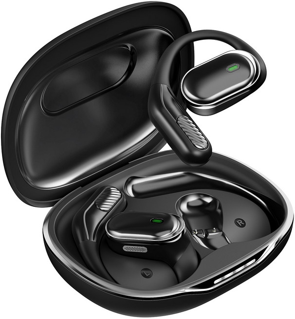 비파노 ACC ENC 노이즈캔슬링 HI-FI 오픈 귀걸이형 5.4 블루투스 이어폰, 블랙, T6
