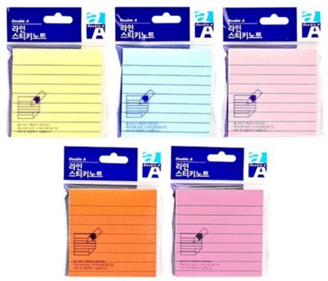더블에이 라인 스티키노트 76x76 점착메모지100매, 76x76 네온오렌지
