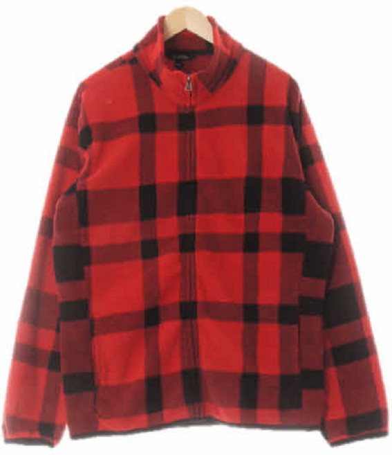 7540 탑텐 레드 체크 하이넥후리스집업 [110]